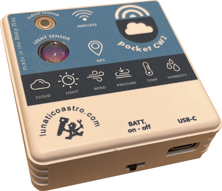 PocketCW2 portable cloud detector for sky condition assessment.